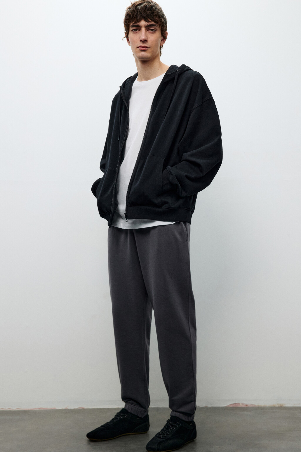 Брюки-джоггеры из хлопкового текстиля - цвет серый - 1