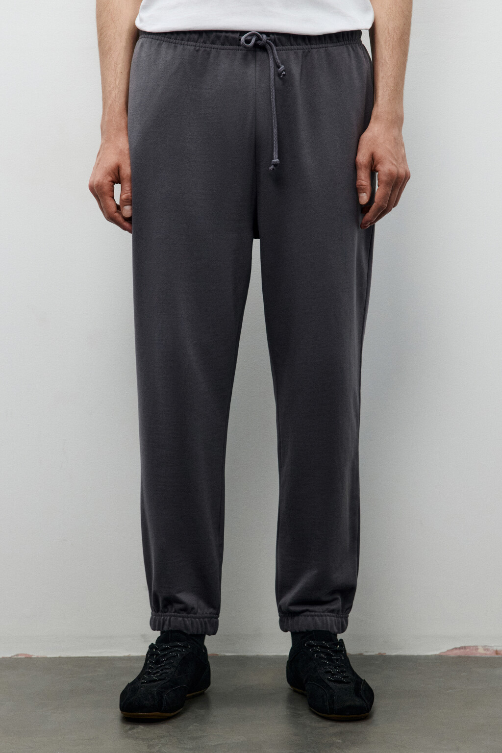 Брюки-джоггеры из хлопкового текстиля - цвет серый - 2