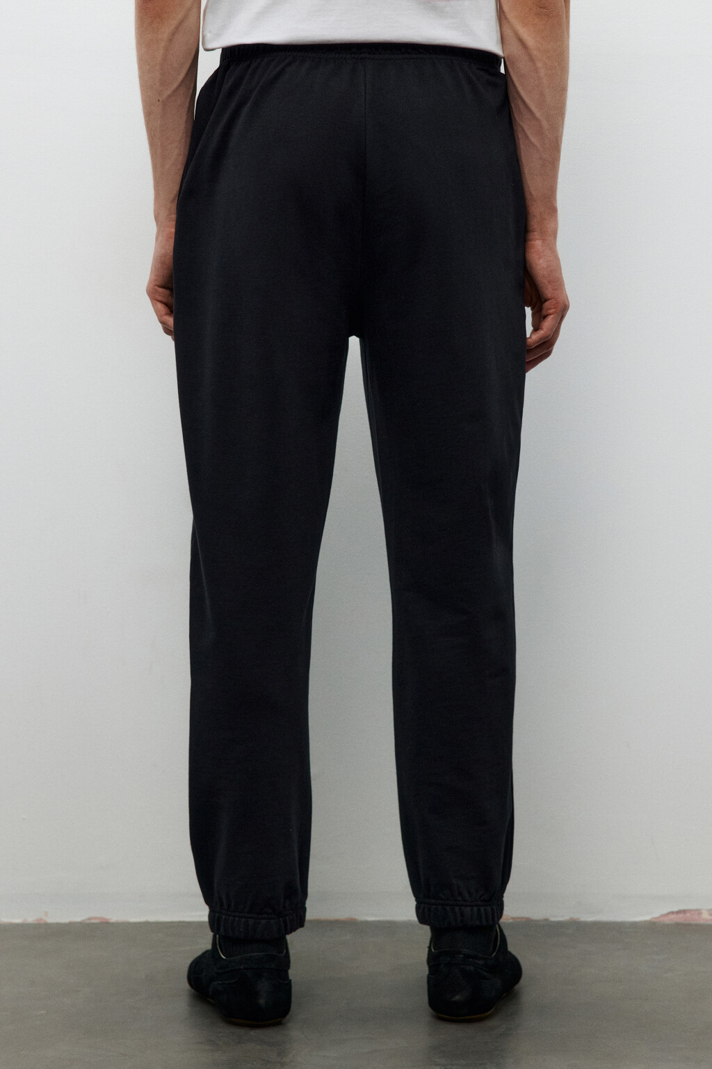 Брюки-джоггеры из хлопкового текстиля - цвет черный - 3