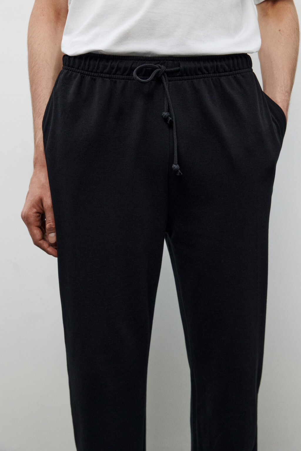 Брюки-джоггеры из хлопкового текстиля - цвет черный - 5