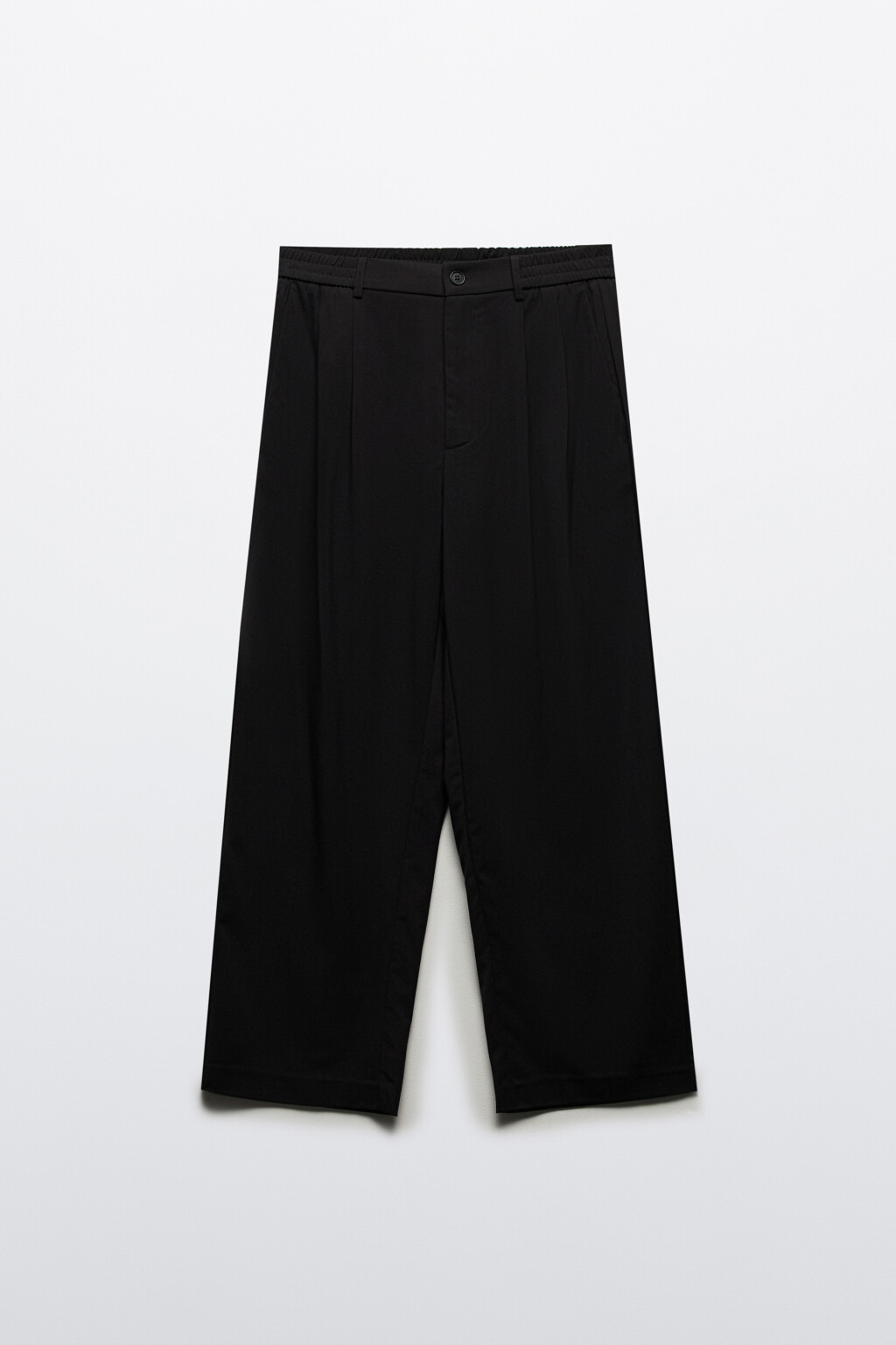 Брюки костюмные со складками на поясе - цвет черный - 7