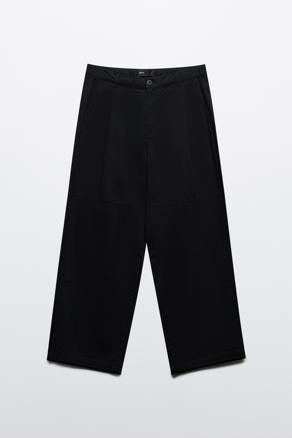 Брюки широкие из хлопкового текстиля - цвет черный - 7