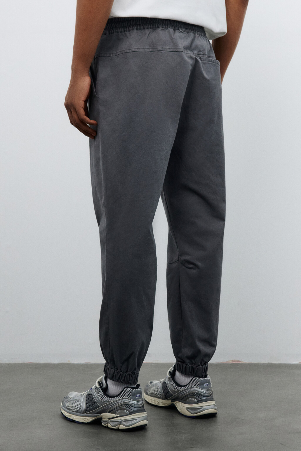 Брюки-джоггеры из хлопкового текстиля - цвет серый - 4