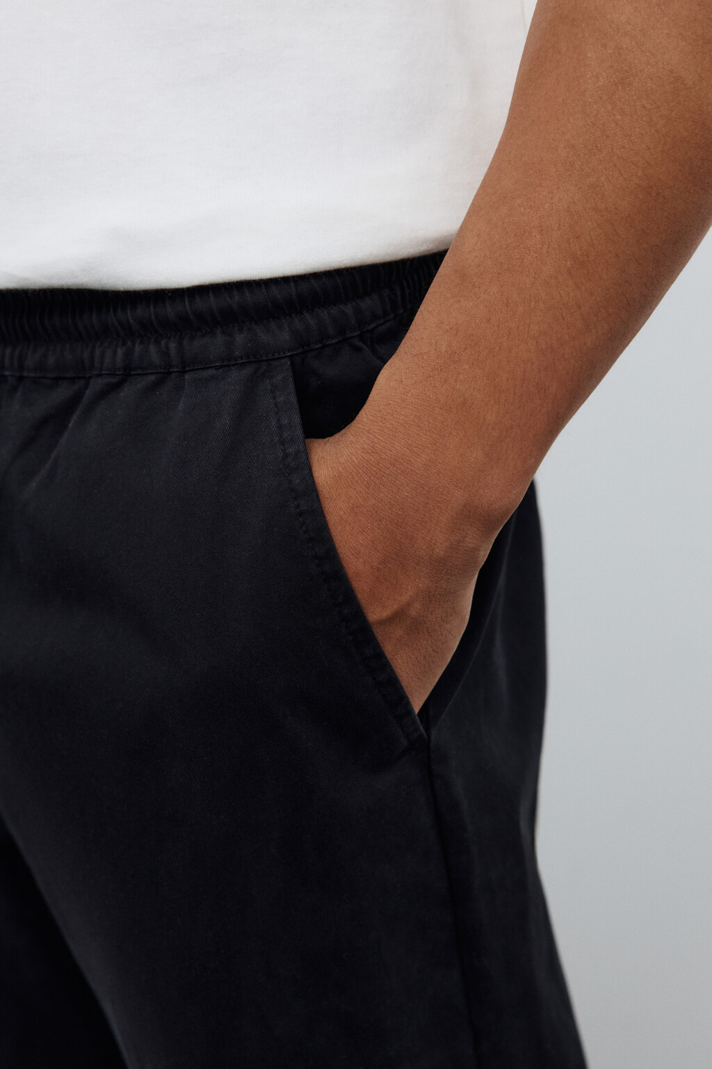 Брюки-джоггеры из хлопкового текстиля - цвет черный - 7
