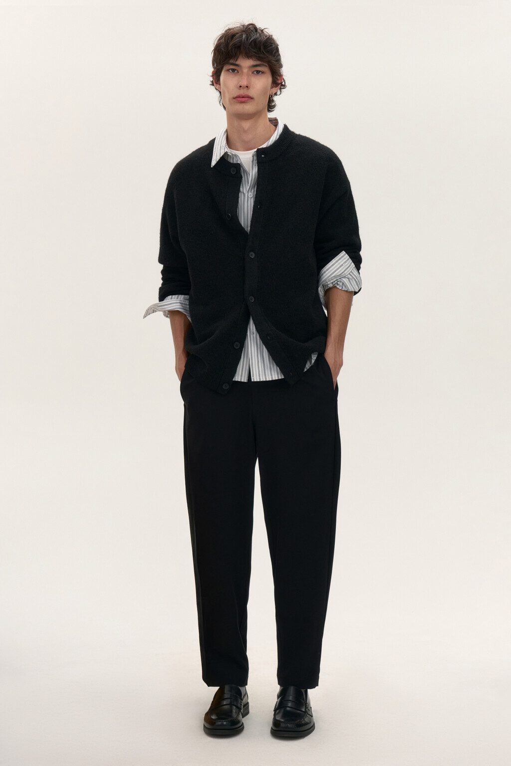 Брюки костюмные прямого кроя - цвет черный - 4