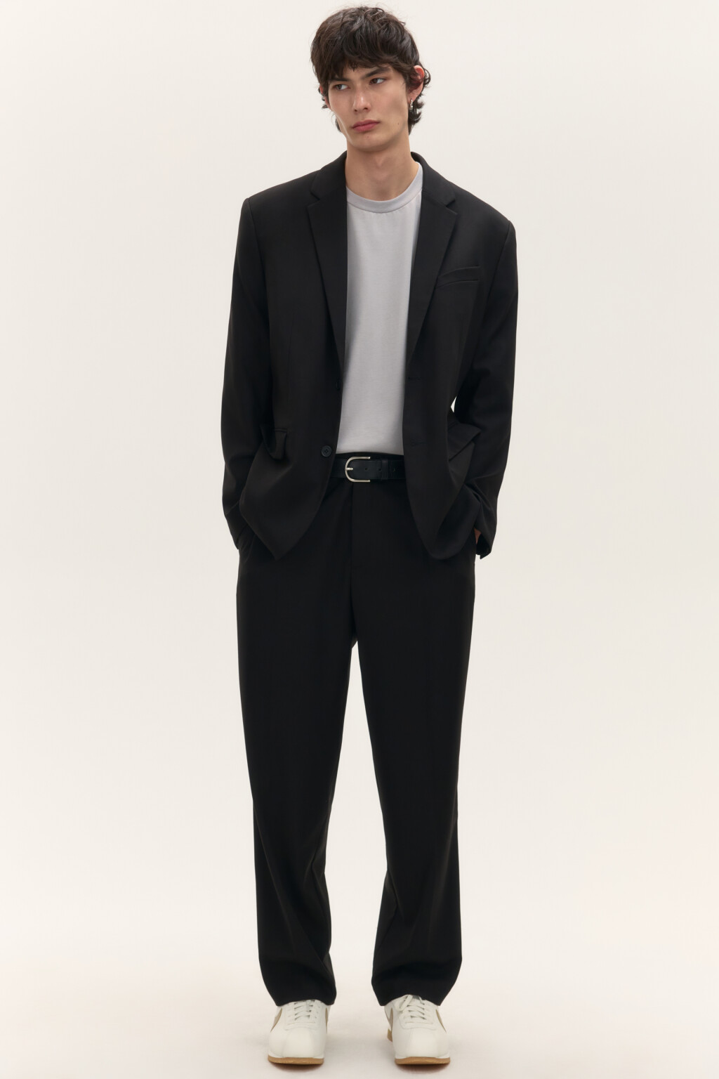 Брюки классические костюмные - цвет черный - 1