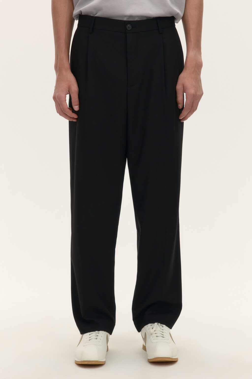 Брюки классические костюмные - цвет черный - 2