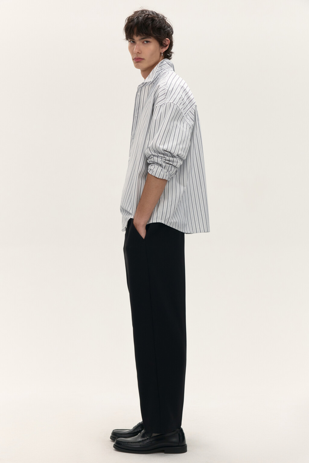 Брюки прямые костюмные - цвет черный - 2