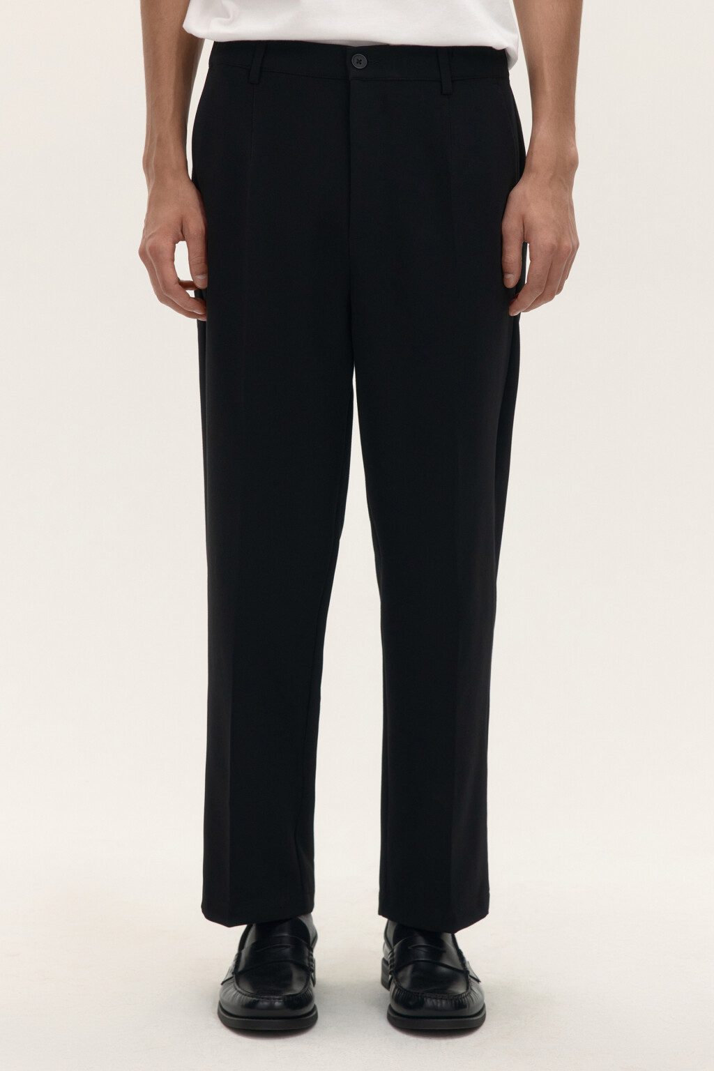 Брюки прямые костюмные - цвет черный - 3