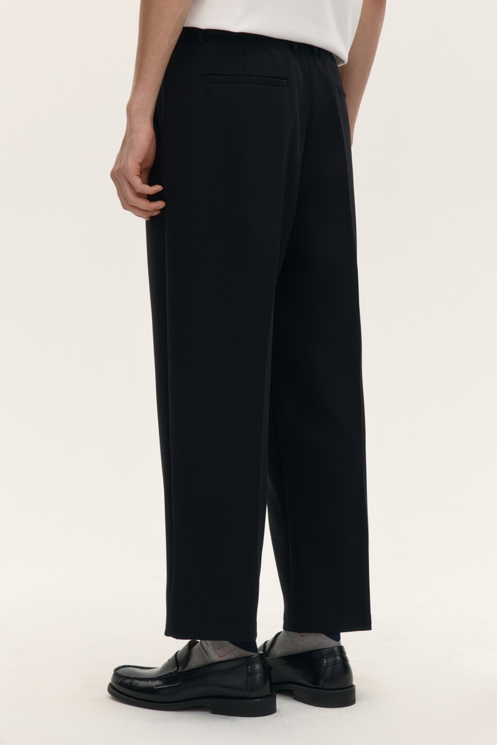 Брюки прямые костюмные - цвет черный - 4