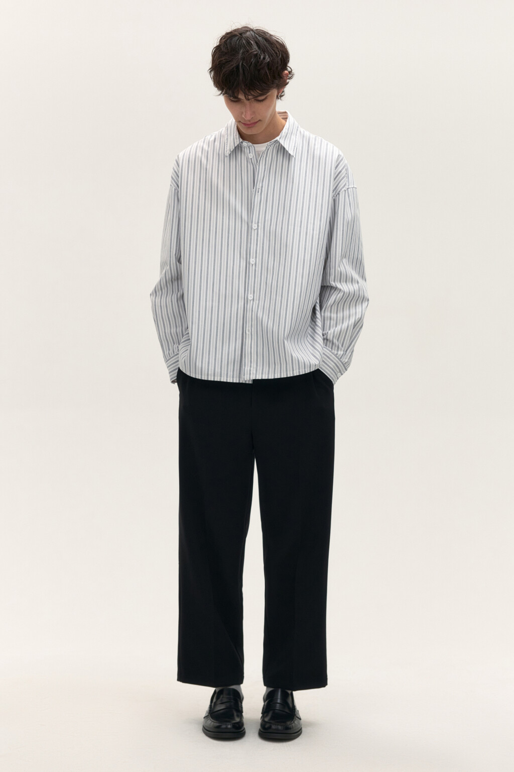 Брюки прямые костюмные - цвет черный - 5