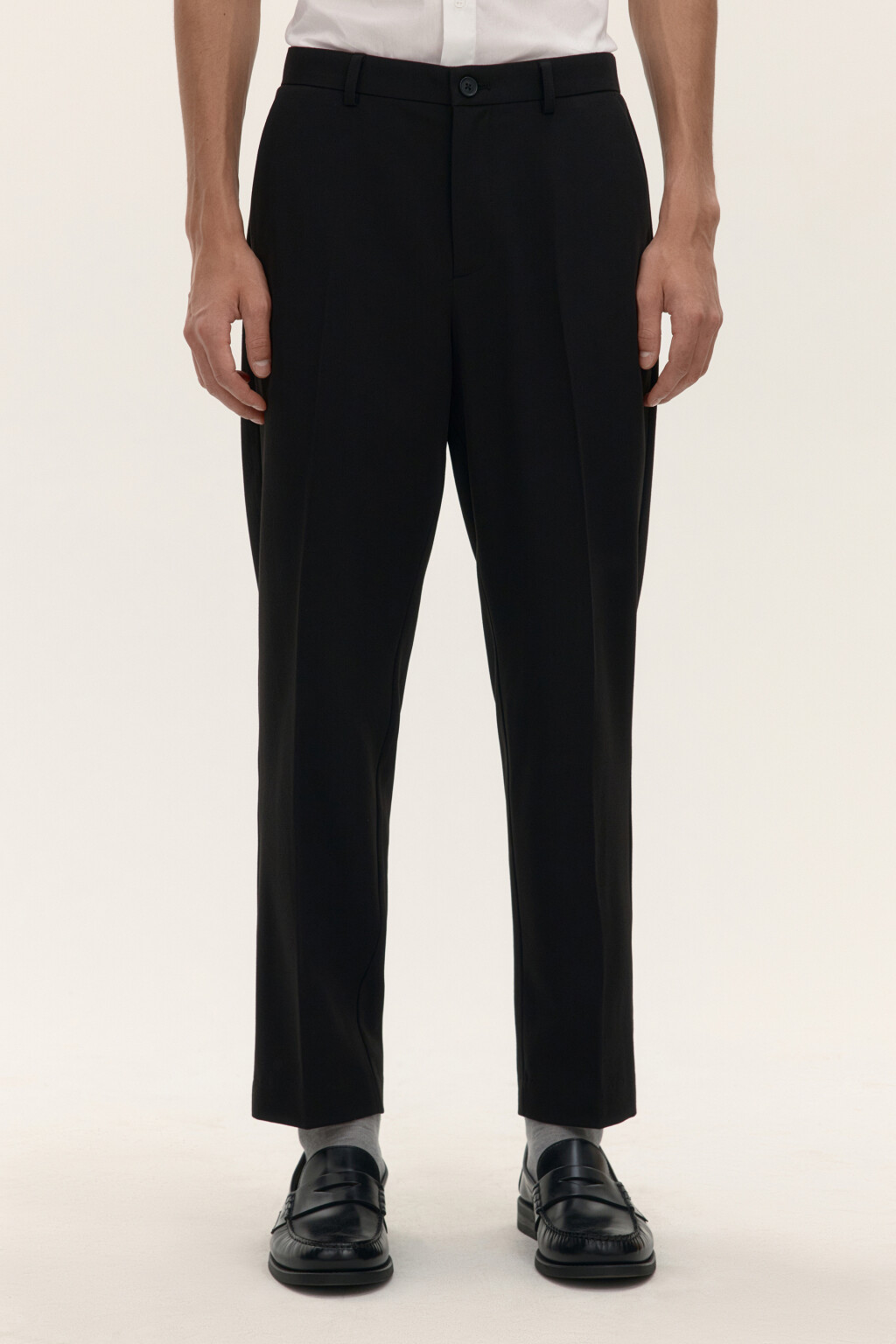 Брюки зауженные костюмные - цвет черный - 2