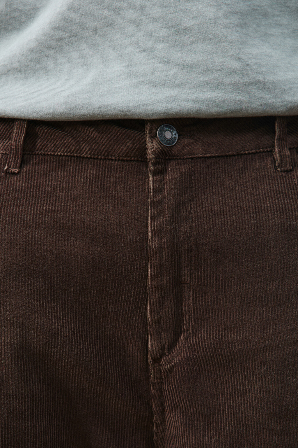 Брюки широкие вельветовые - цвет коричневый - 5