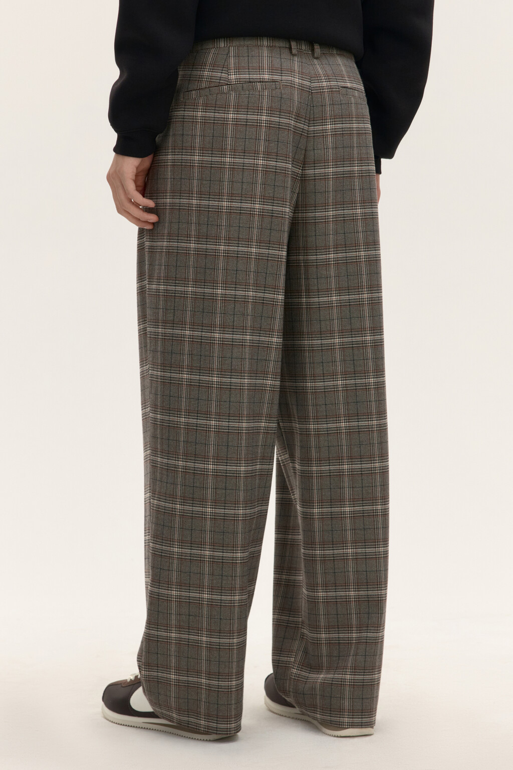 Брюки костюмные в клетку - цвет коричневый - 3