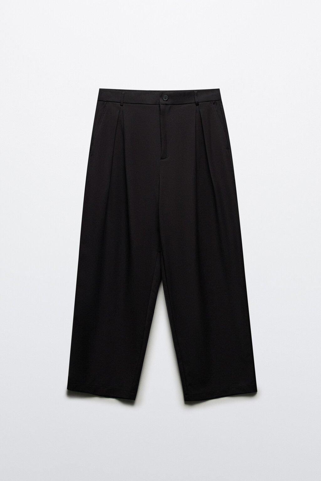 Брюки костюмные со складками - цвет черный - 8