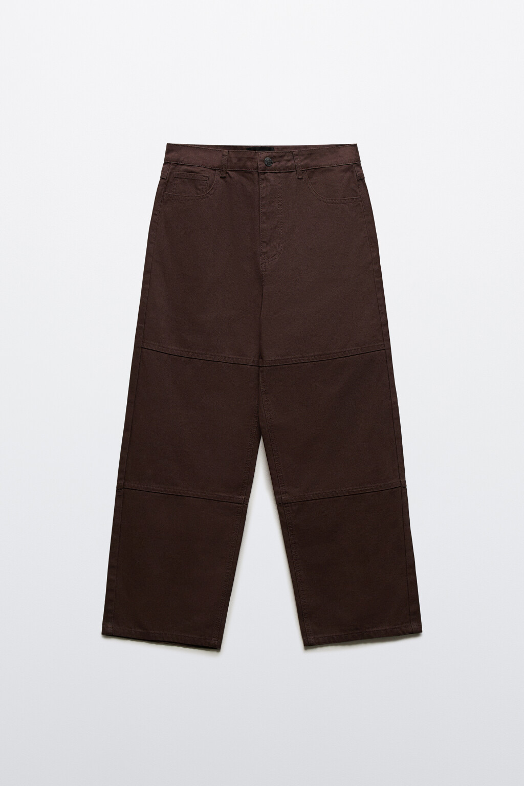 Брюки широкие со швами - цвет коричневый - 7