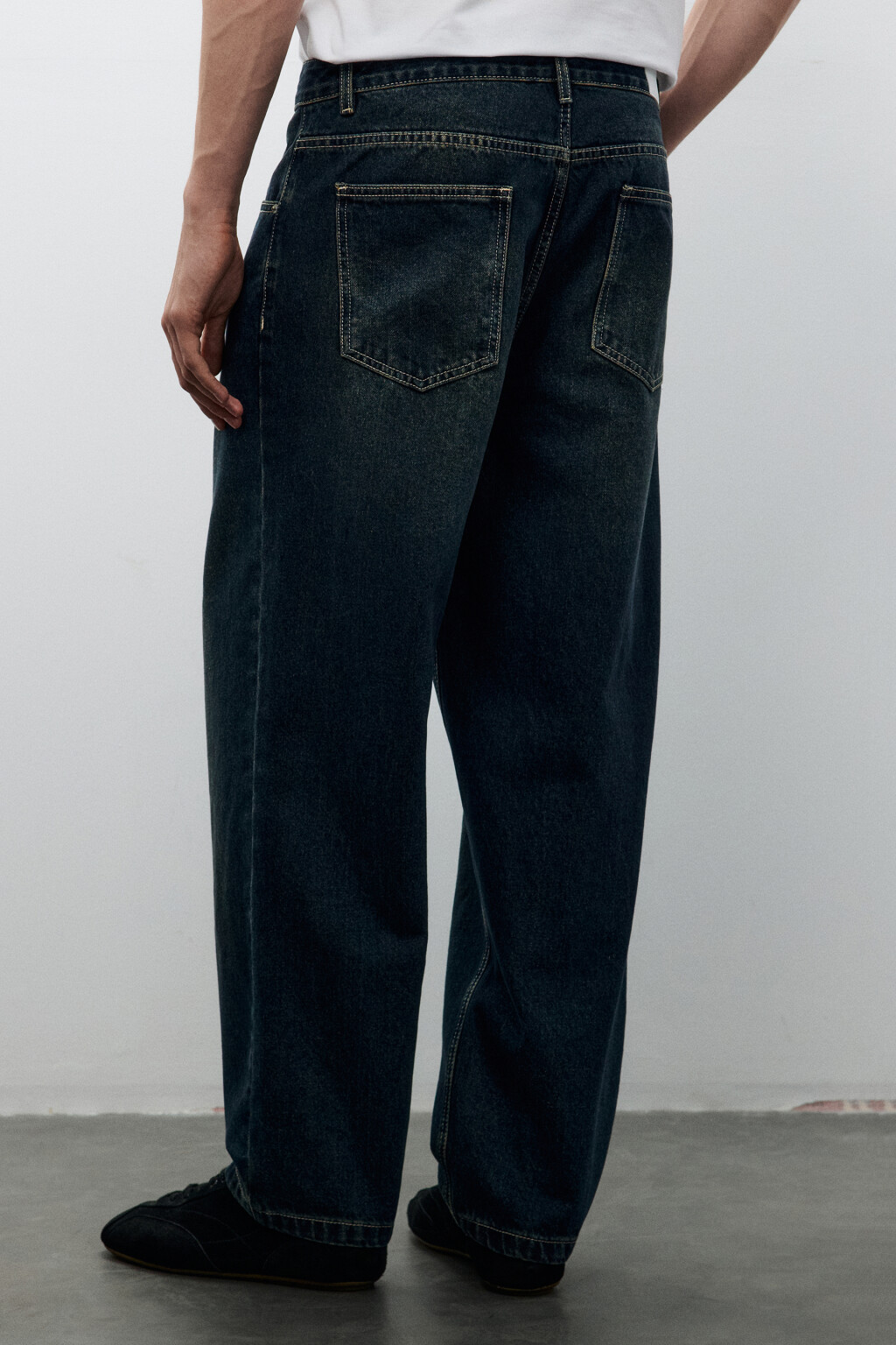 Джинсы baggy fit зауженные - цвет синий - 3