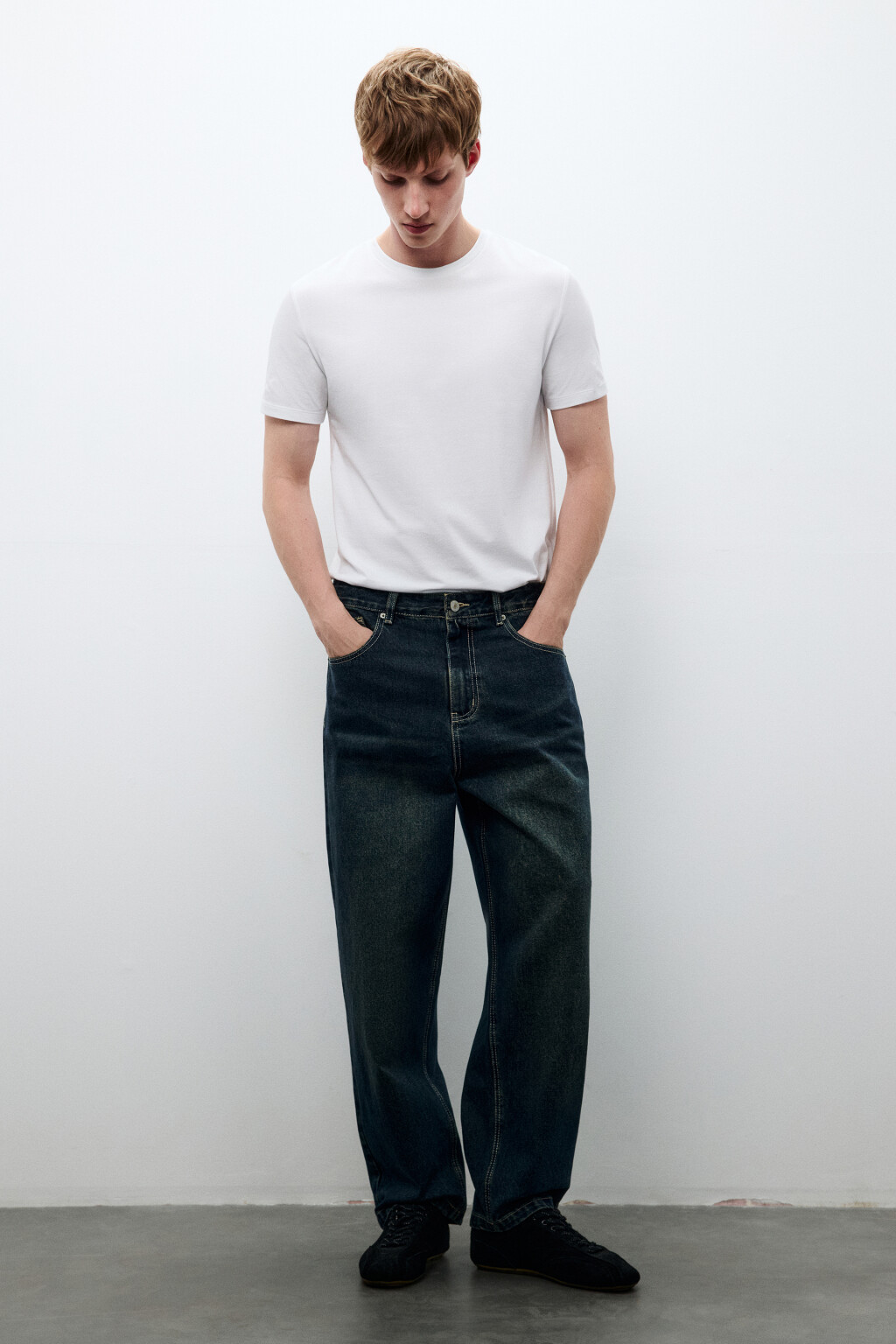 Джинсы baggy fit зауженные - цвет синий - 4