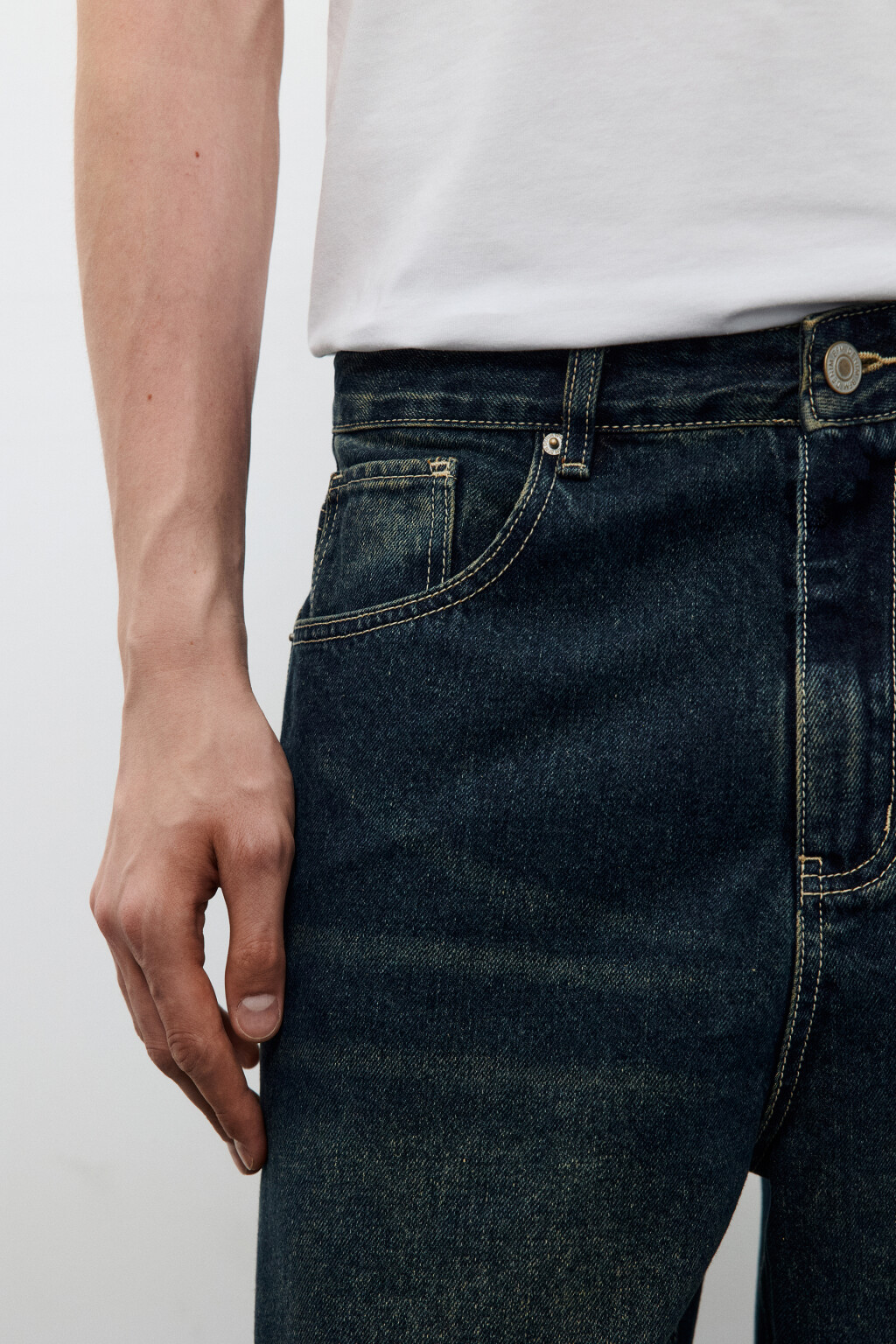 Джинсы baggy fit зауженные - цвет синий - 5