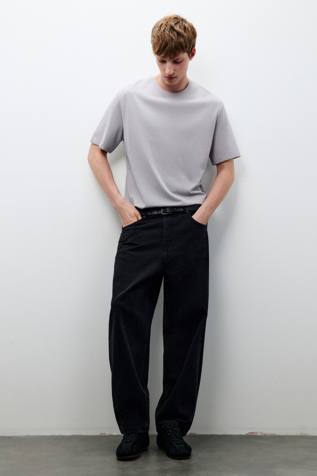 Джинсы baggy fit зауженные - цвет черный - 1