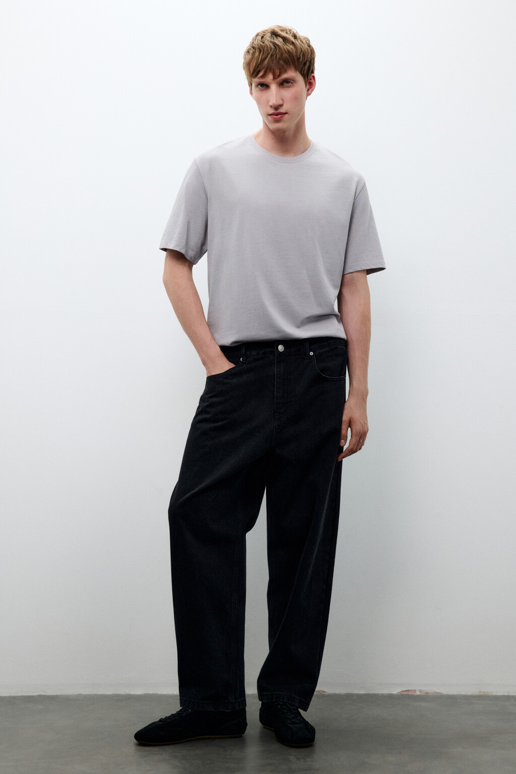 Джинсы baggy fit зауженные - цвет черный - 4