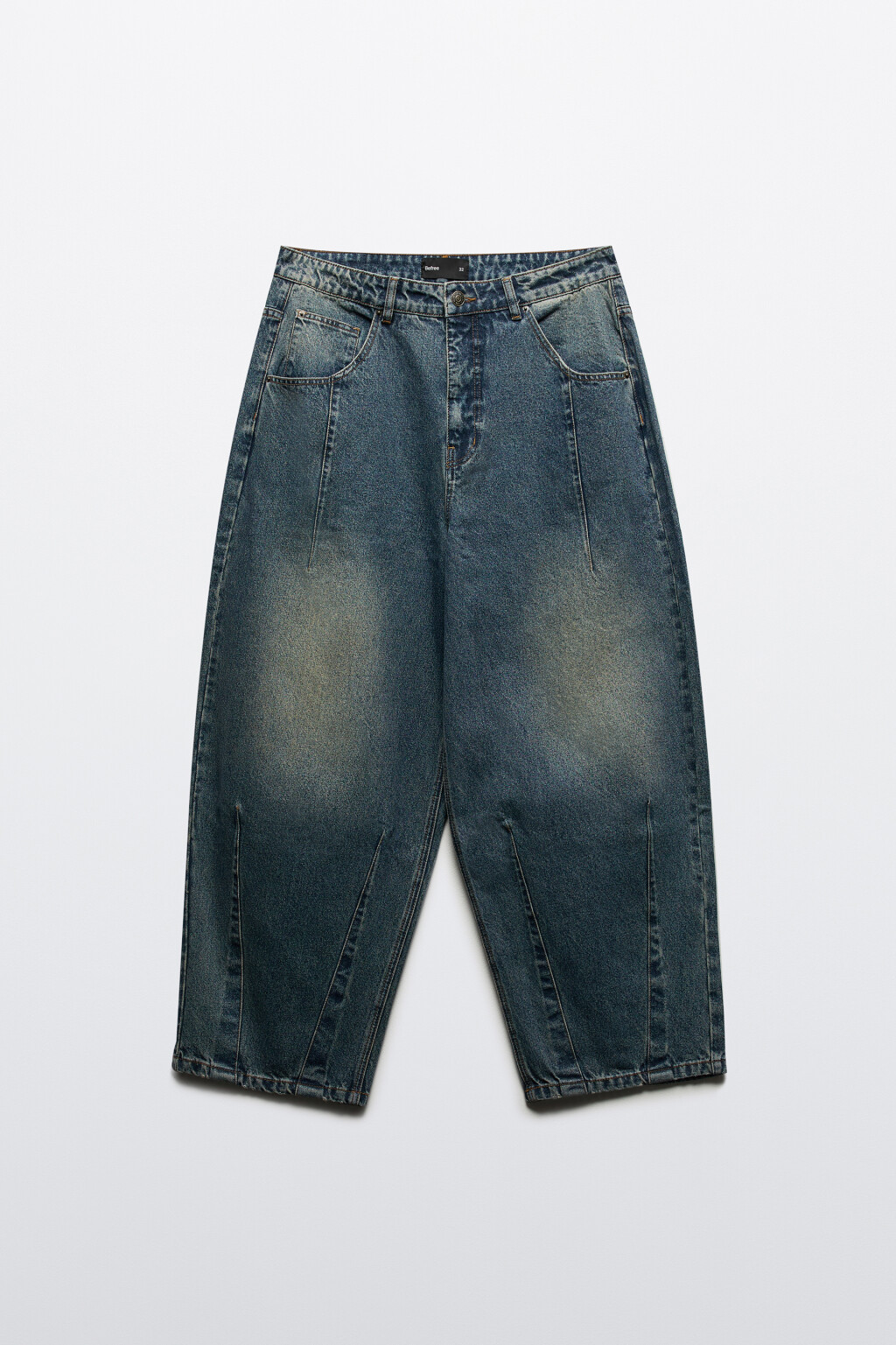 Джинсы baggy с декоративными швами - цвет голубой - 8