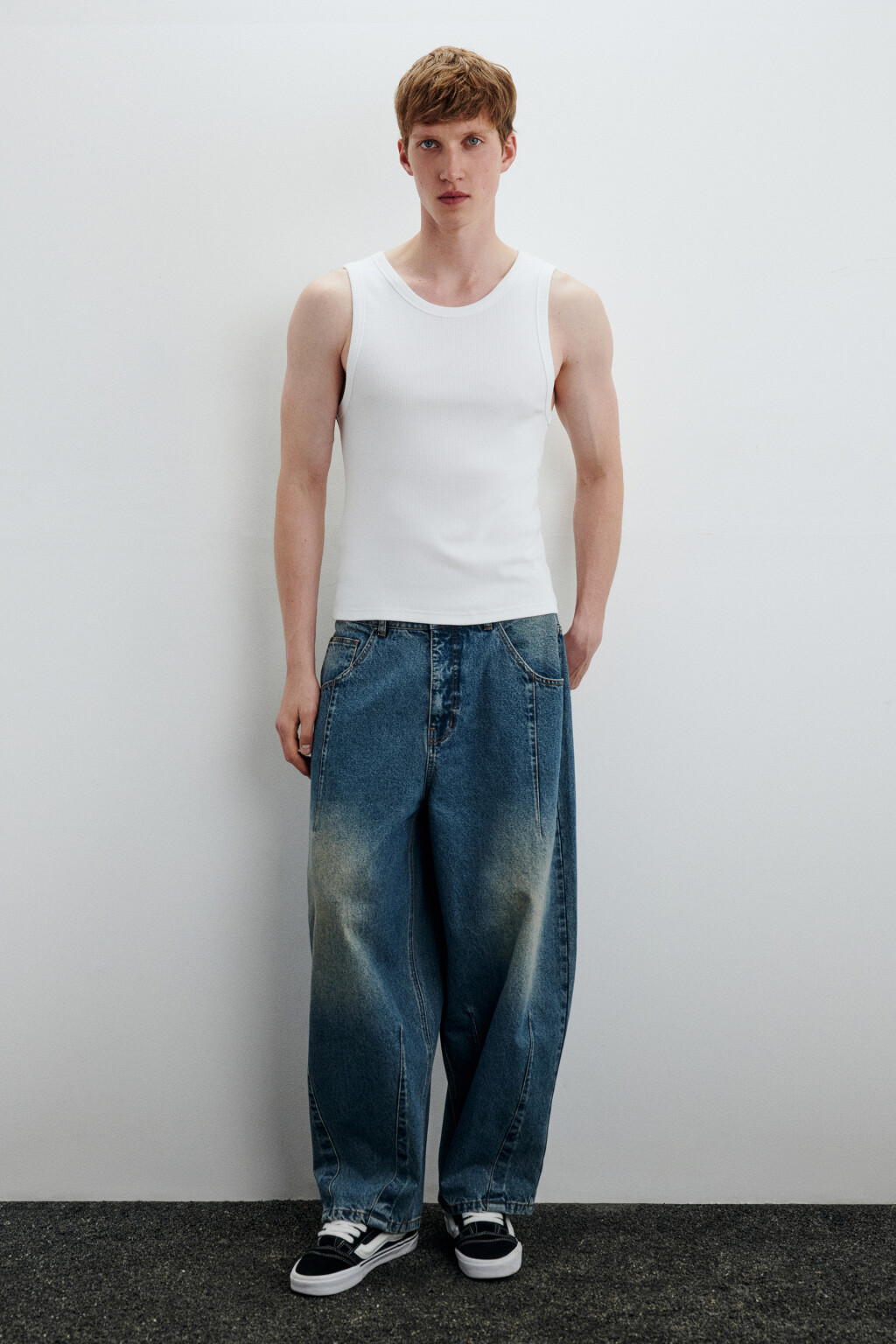 Джинсы baggy с декоративными швами - цвет голубой - 5