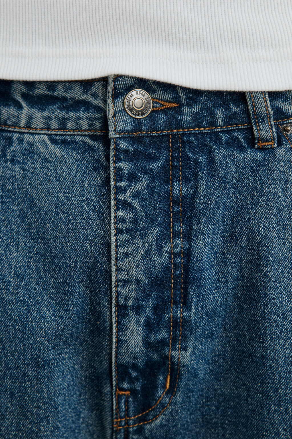 Джинсы baggy с декоративными швами - цвет голубой - 6