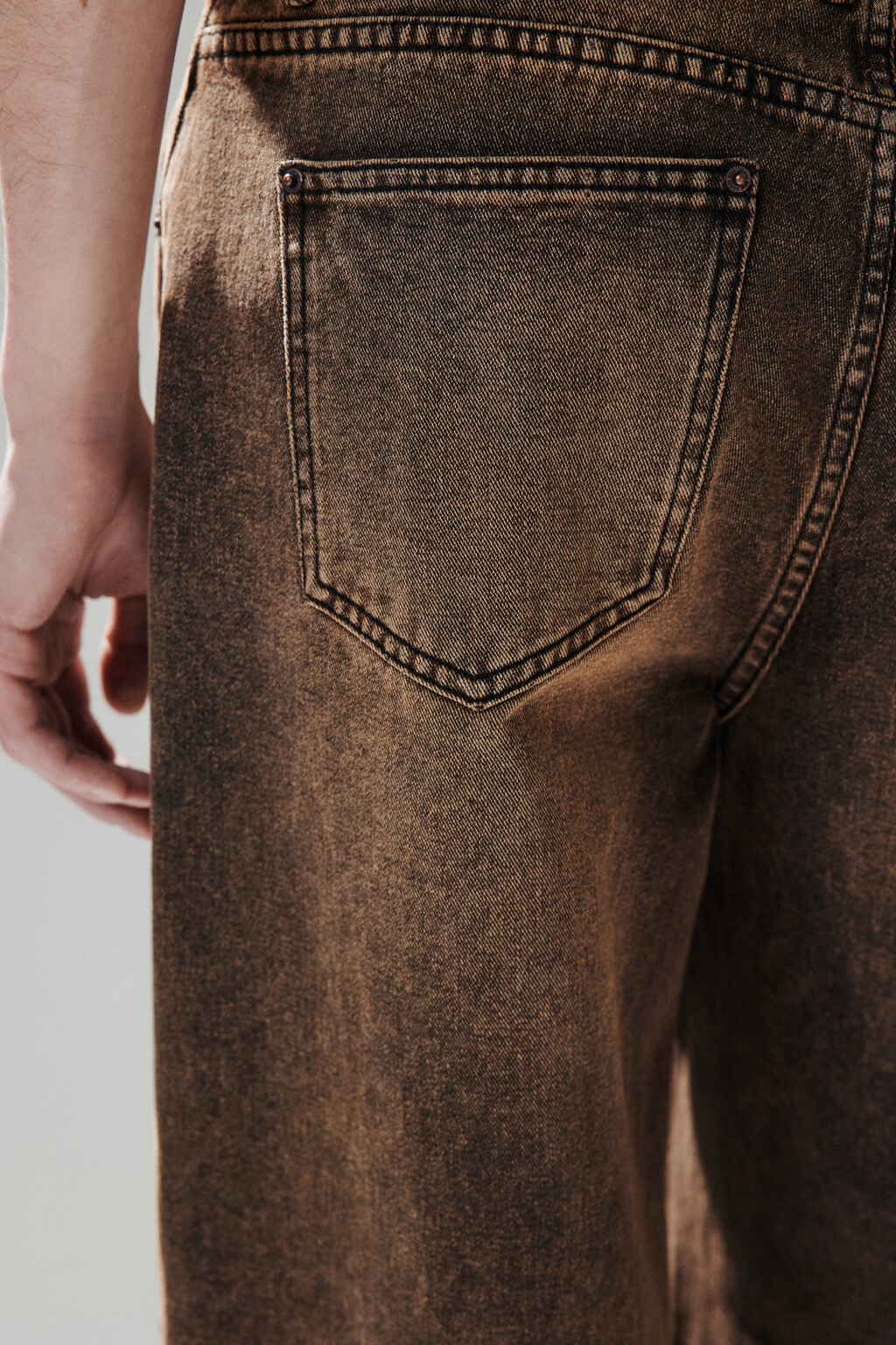 Джинсы baggy зауженные со шнурком - цвет коричневый - 6