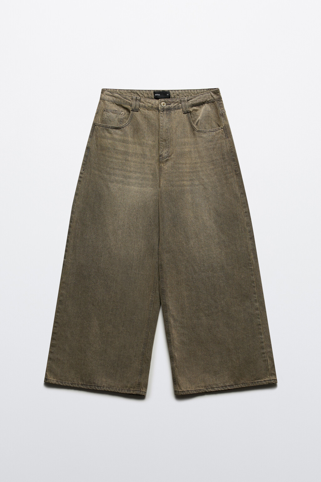 Джинсы широкие с вареным эффектом - цвет коричневый - 8