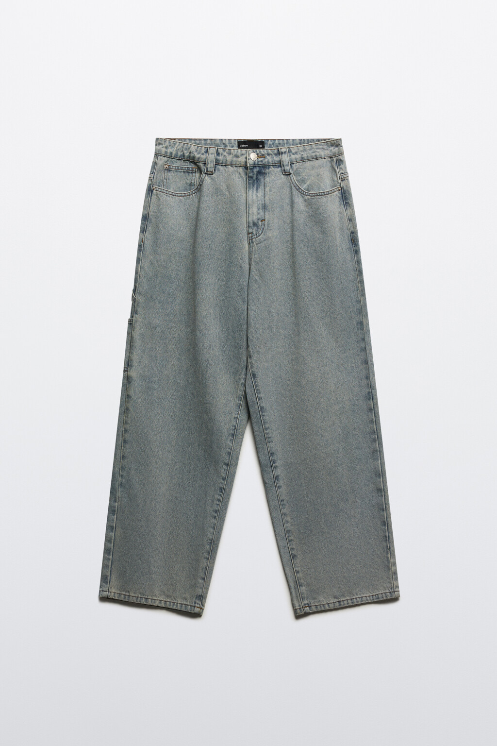 Джинсы широкие с вареным эффектом - цвет голубой - 7