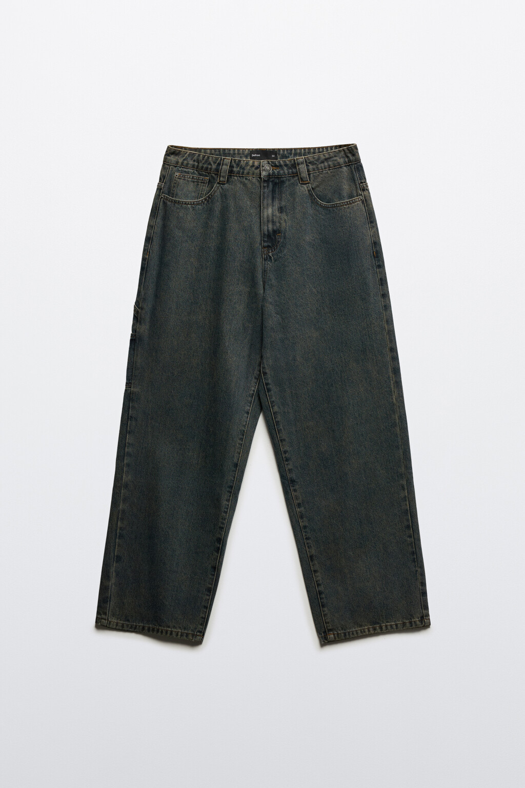 Джинсы широкие с вареным эффектом - цвет синий - 7