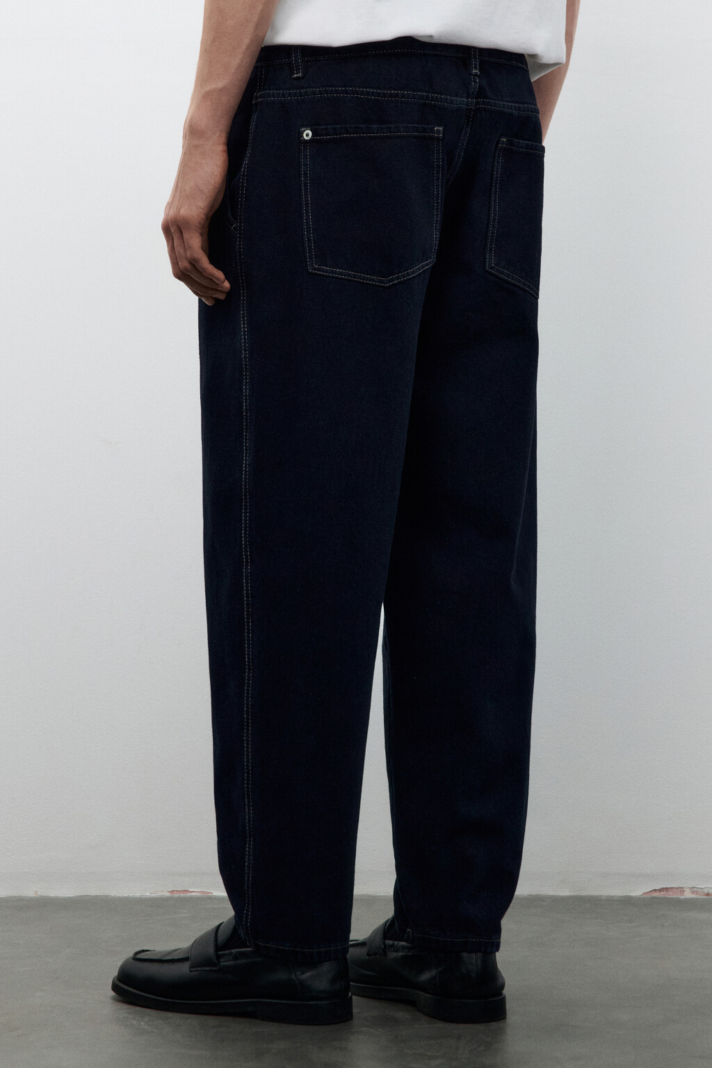 Джинсы baggy fit зауженные - цвет синий - 3