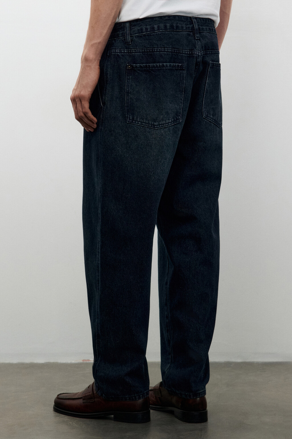 Джинсы baggy fit зауженные - цвет синий - 3