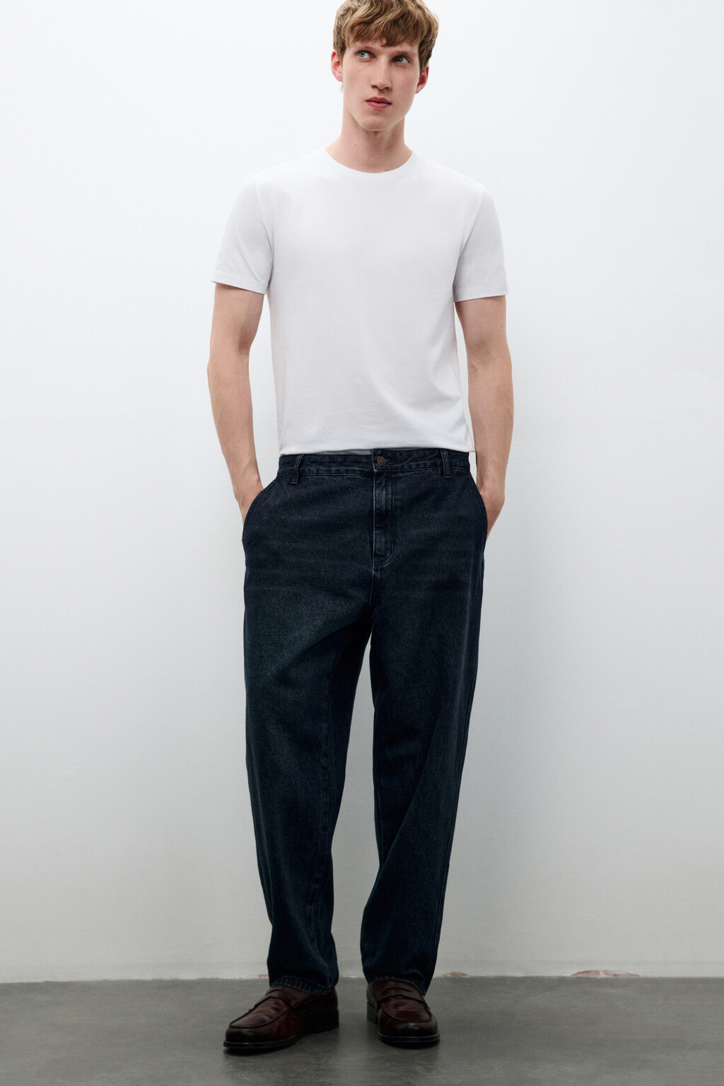 Джинсы baggy fit зауженные - цвет синий - 4