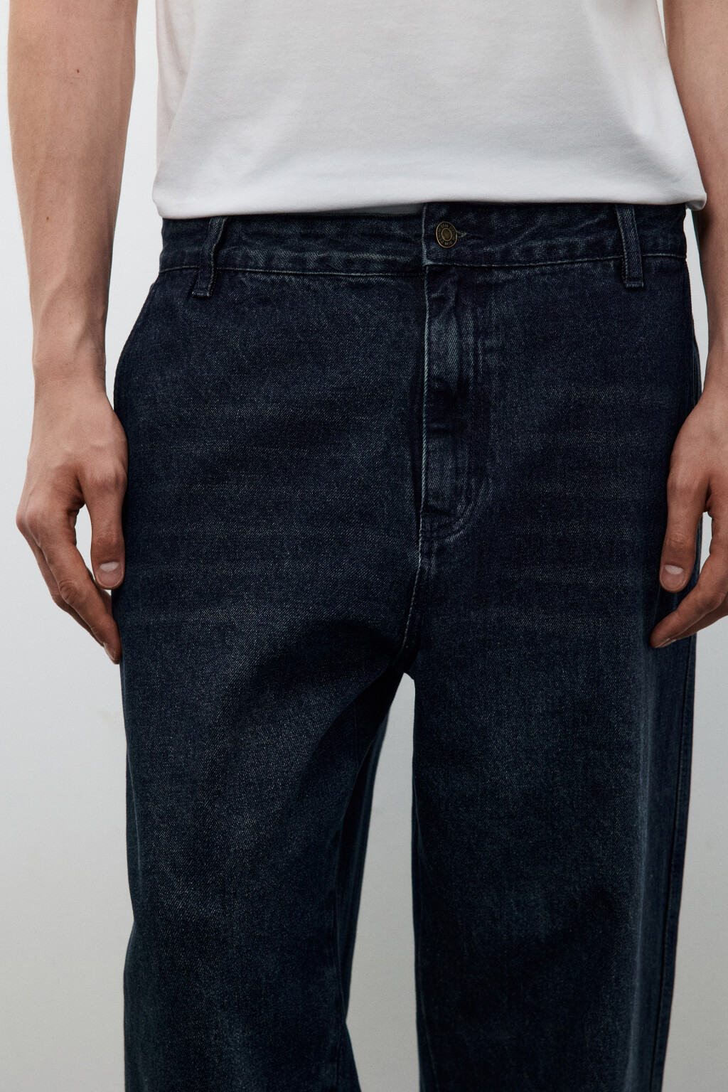 Джинсы baggy fit зауженные - цвет синий - 5