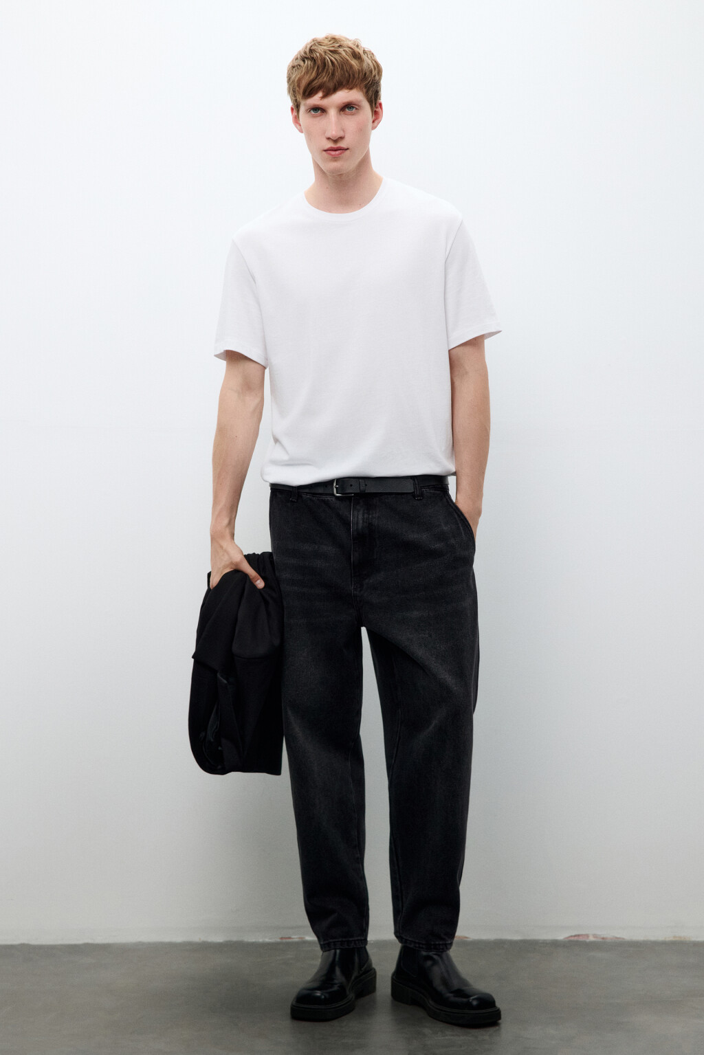 Джинсы baggy fit зауженные - цвет серый - 1