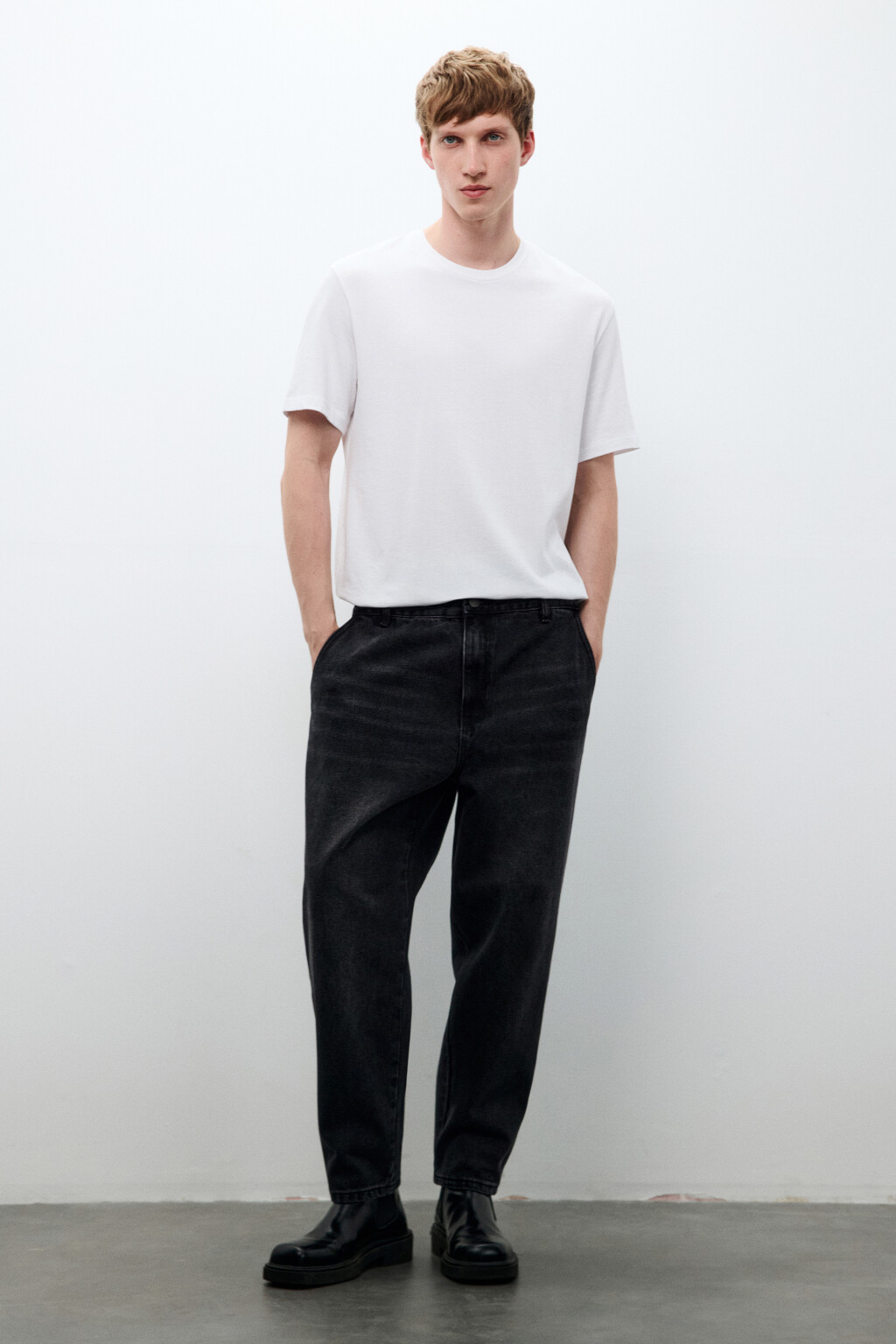 Джинсы baggy fit зауженные - цвет серый - 4