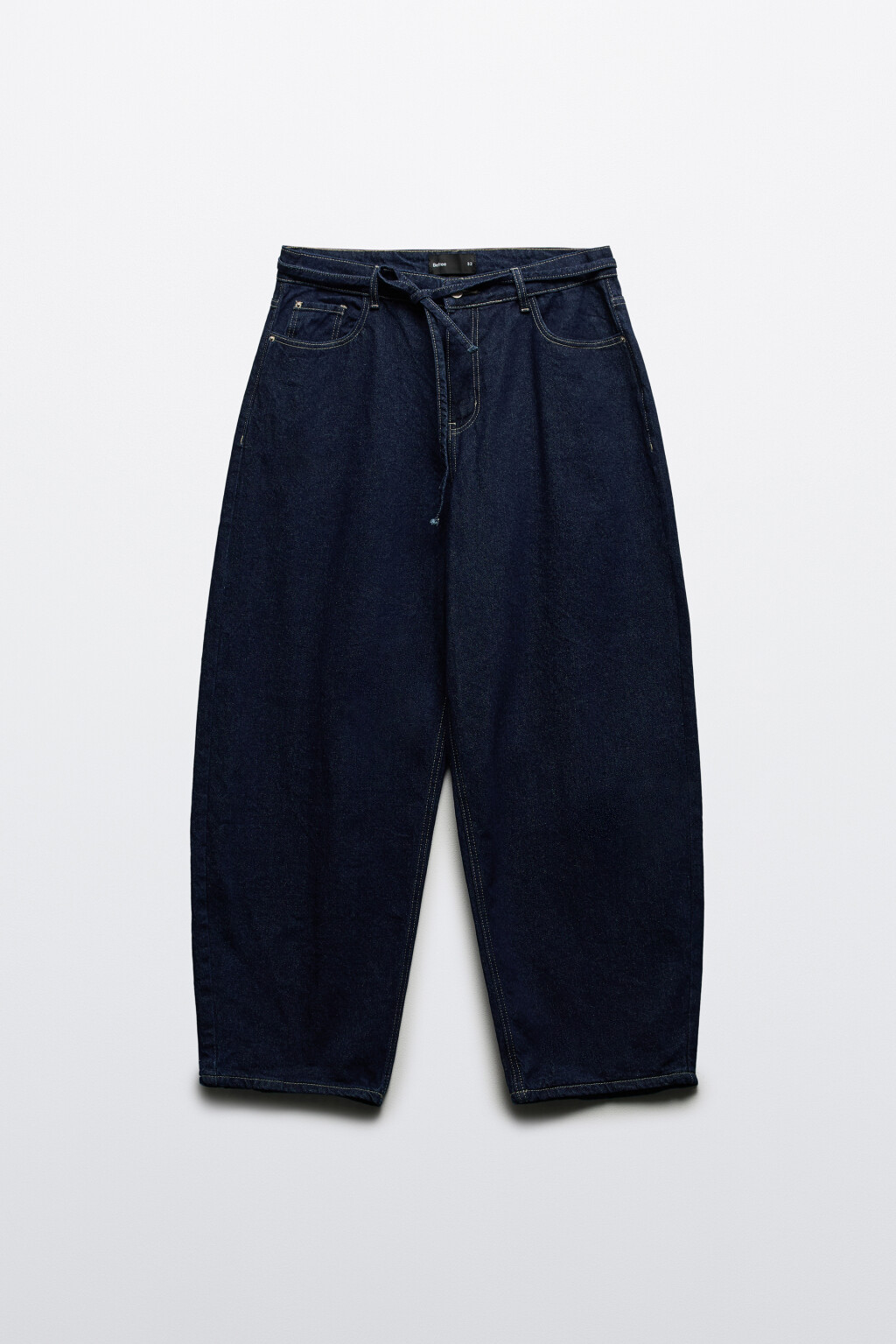 Джинсы baggy fit с поясом-шнурком - цвет синий - 8