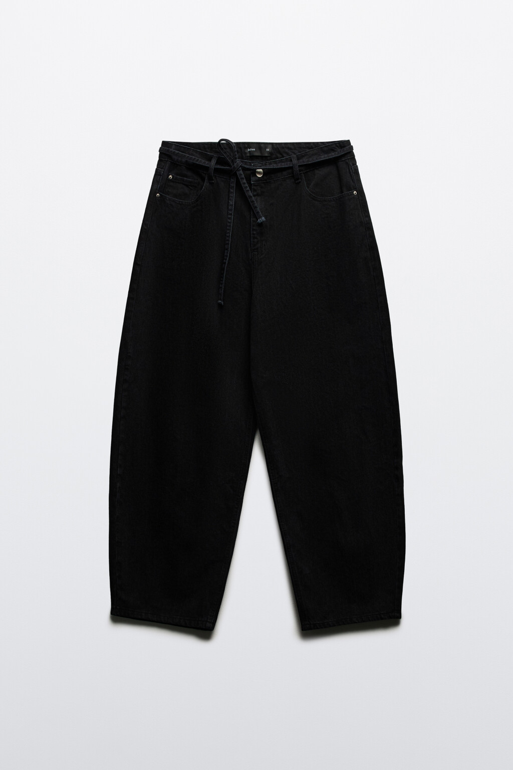 Джинсы baggy fit с поясом-шнурком - цвет черный - 7