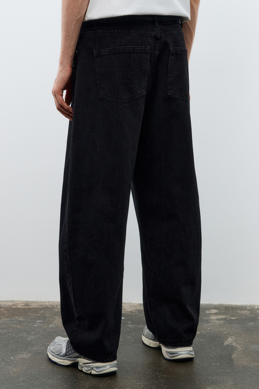 Джинсы baggy fit с поясом-шнурком - цвет черный - 3