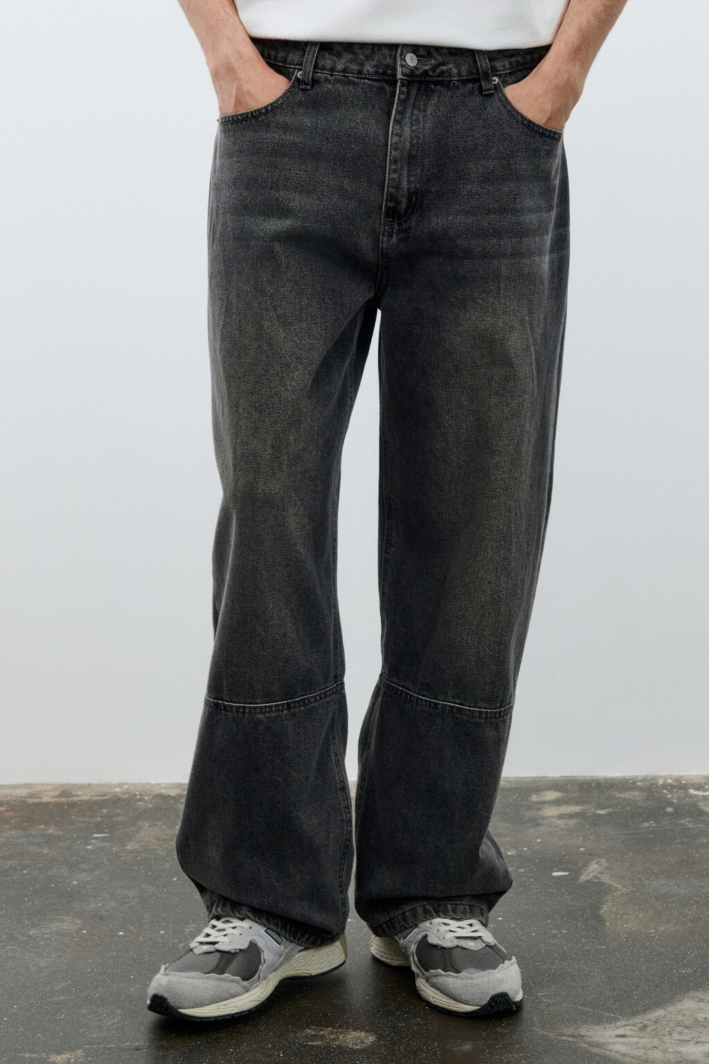 Джинсы прямые с вареным эффектом - цвет серый - 3