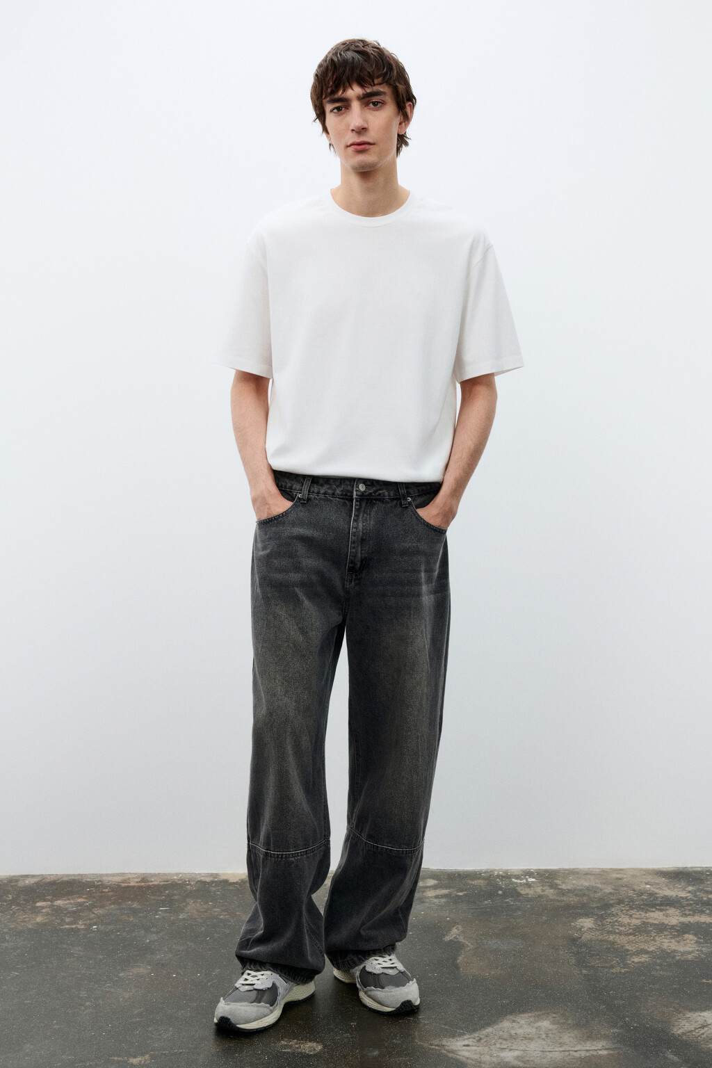 Джинсы прямые с вареным эффектом - цвет серый - 5