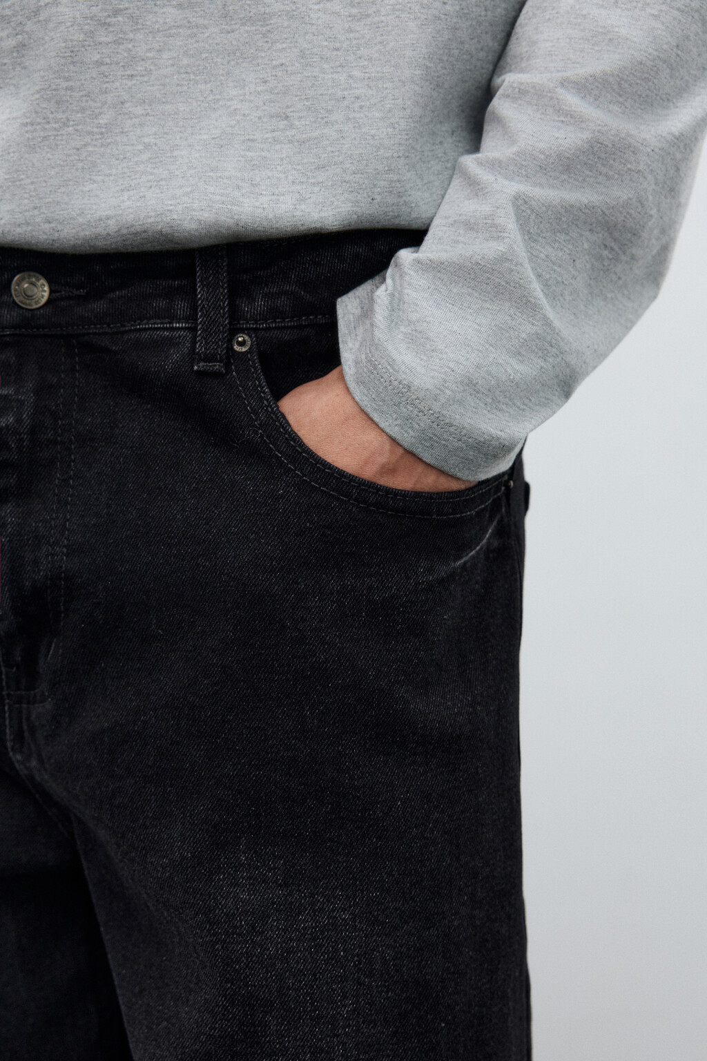 Джинсы прямые с вареным эффектом - цвет черный - 6