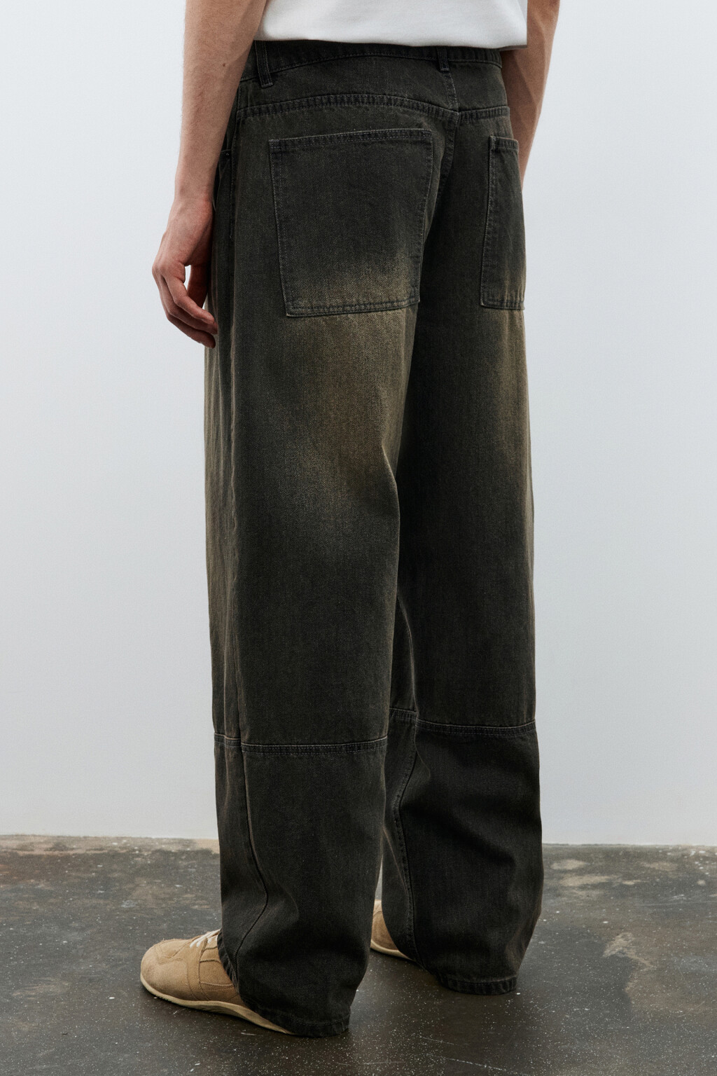 Джинсы прямые с вареным эффектом - цвет коричневый - 4