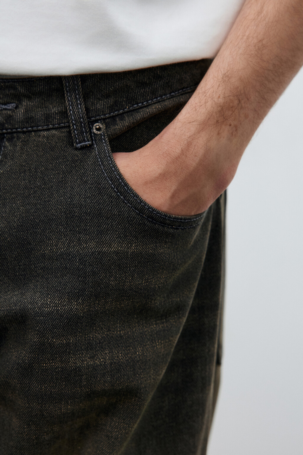 Джинсы прямые с вареным эффектом - цвет коричневый - 7