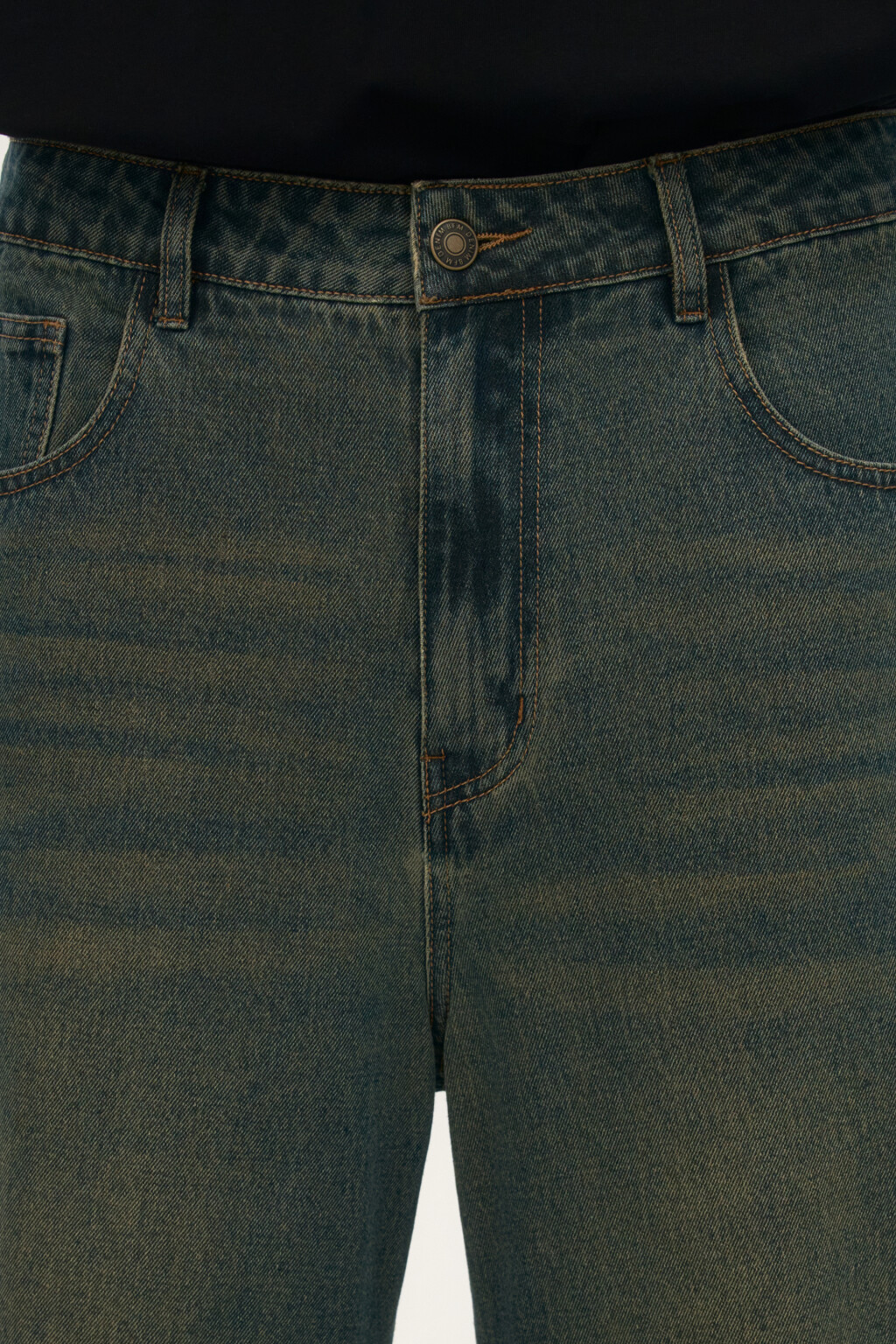 Джинсы широкие в форме подковы - цвет коричневый - 5