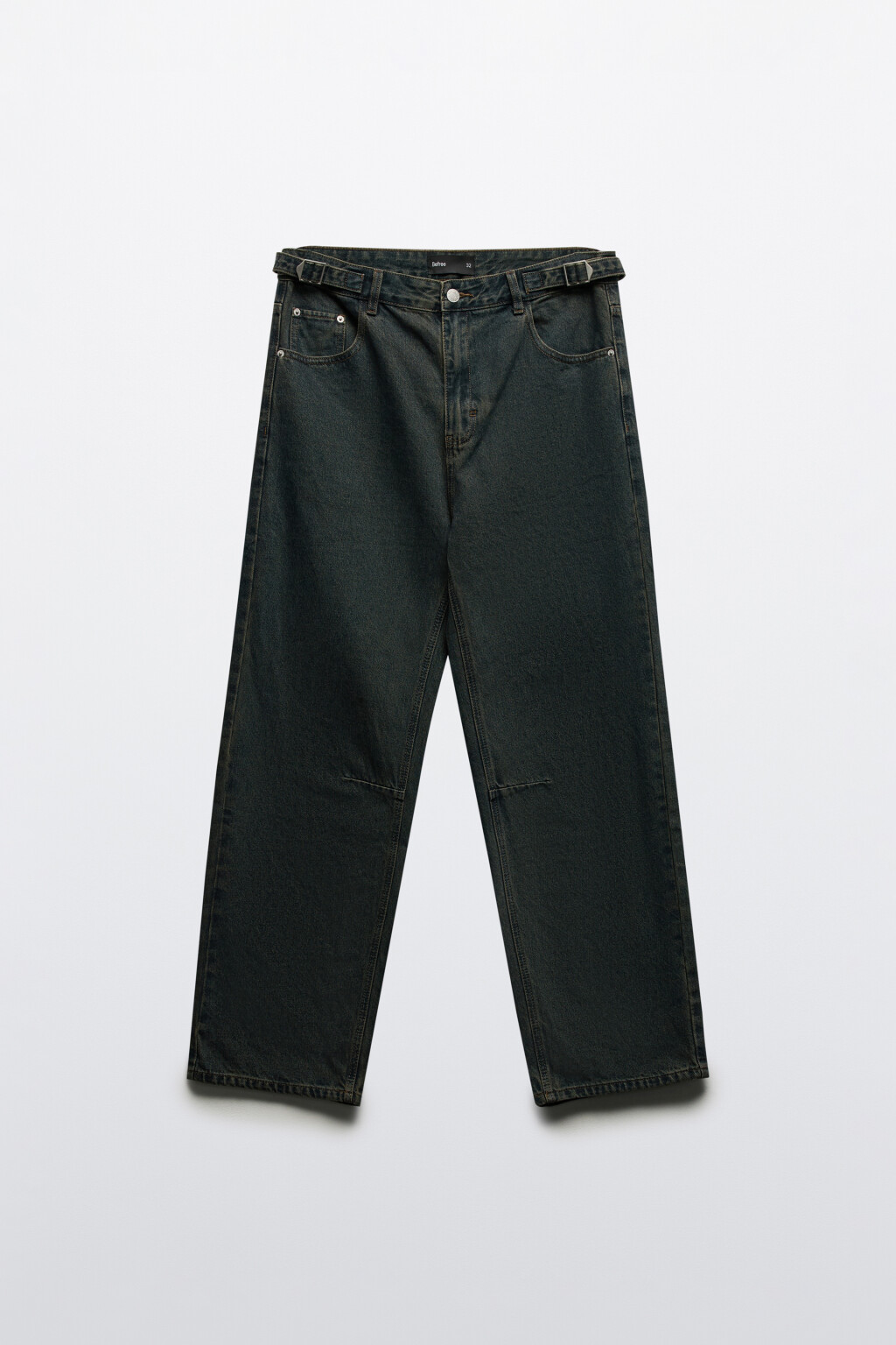 Джинсы прямые со вшитым ремешком - цвет серый - 7