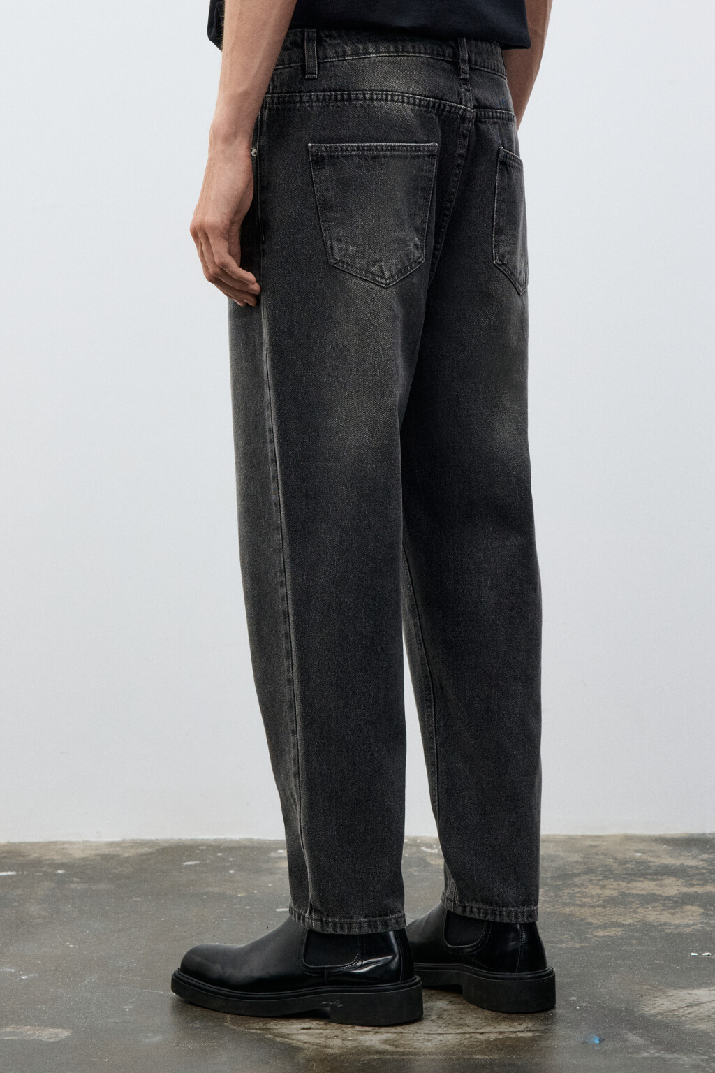 Джинсы зауженные с вареным эффектом - цвет серый - 3