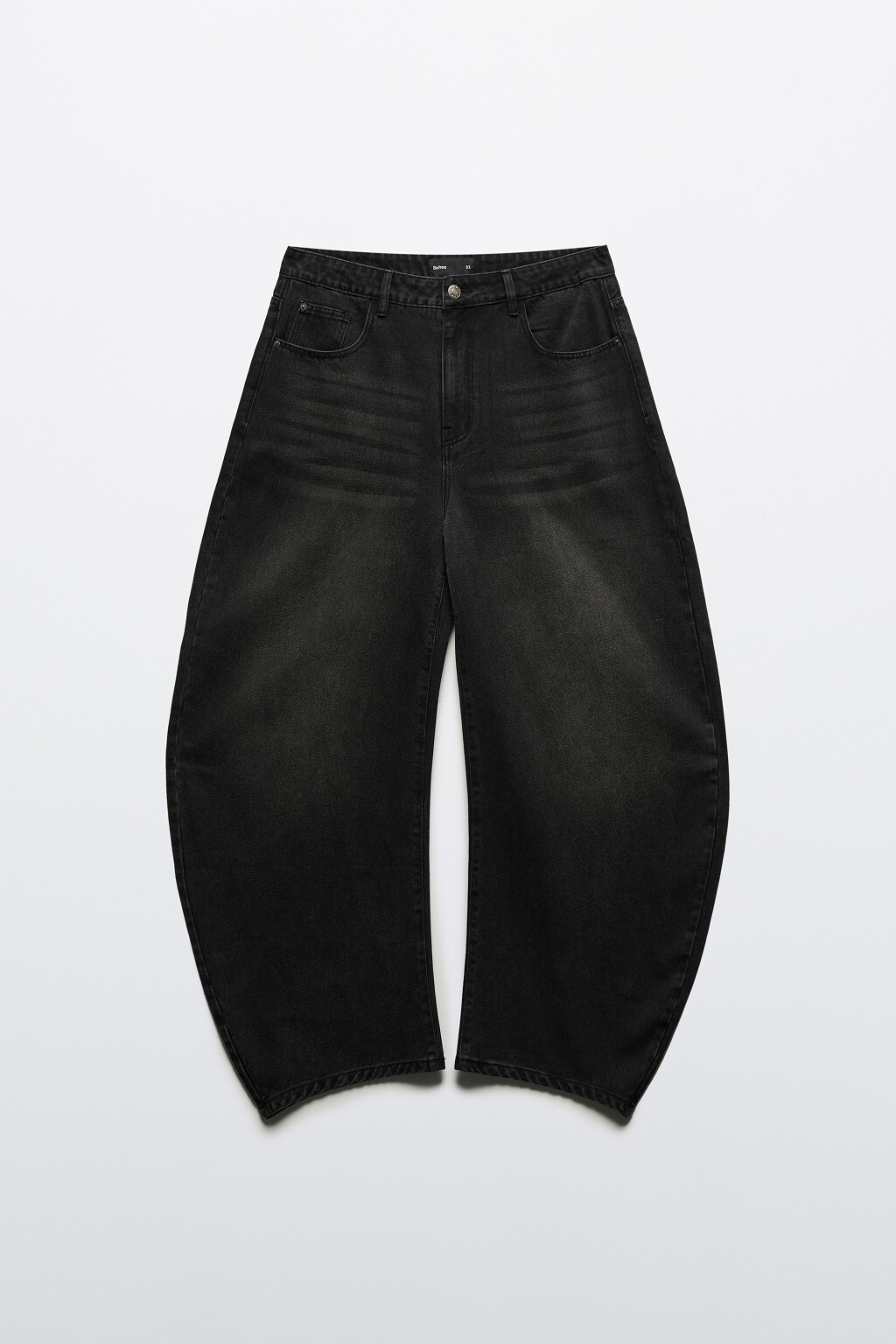 Джинсы широкие в форме подковы - цвет черный - 7